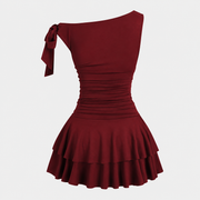 Damen One-Shoulder Minikleid mit Rüschen
