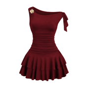 Damen One-Shoulder Minikleid mit Rüschen