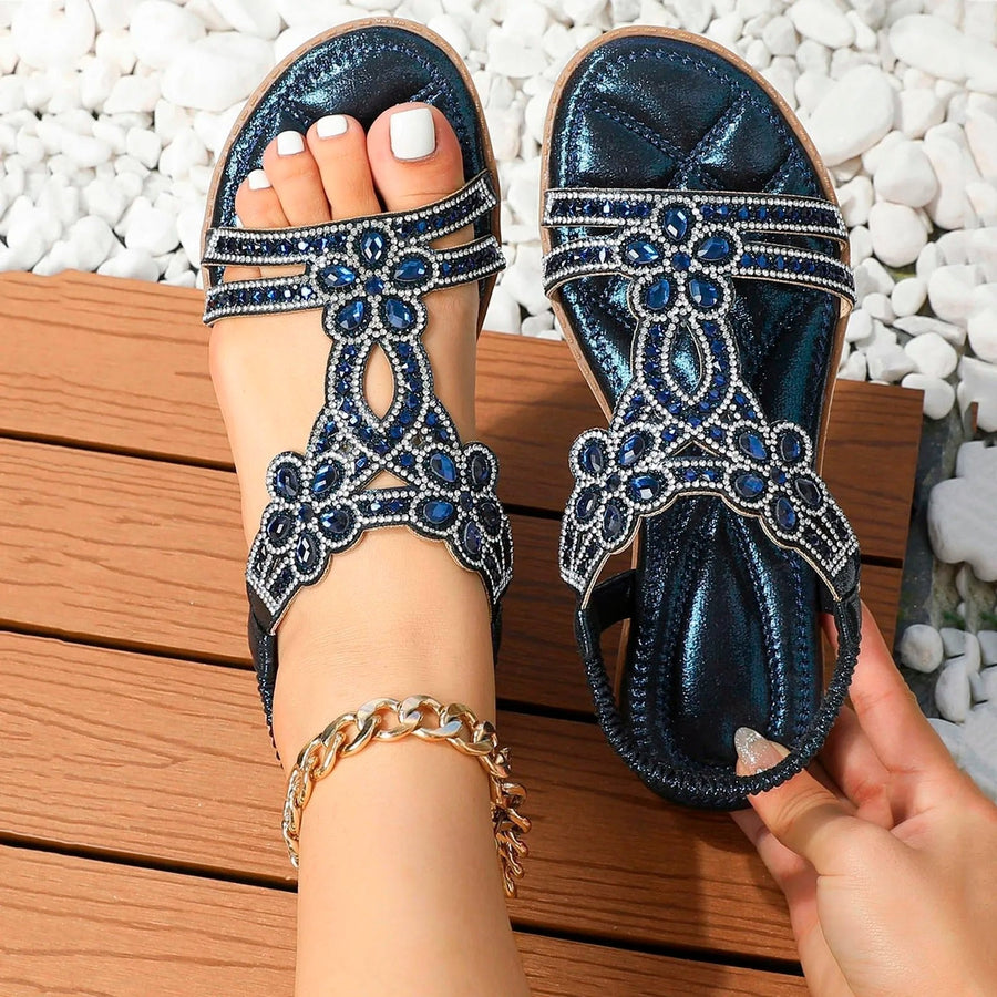Katharina | Damen Orthopädische Boho Sandalen mit Strass