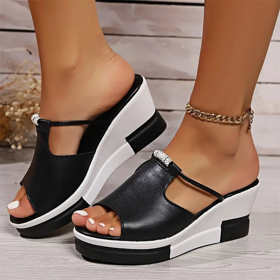 Johanna | Damen Orthopädische Keilabsatz Sandalen Gepolstert Komfort