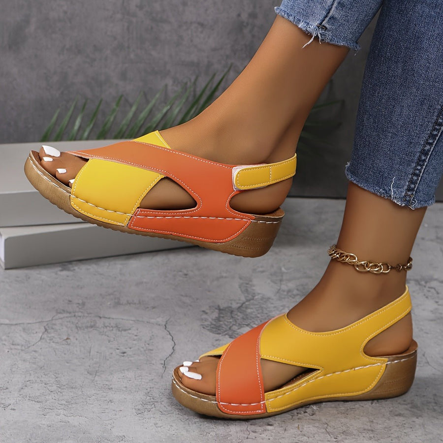 Emilia | Damen Orthopädische Keilabsatz Slingback Sandalen