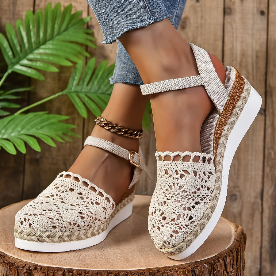 Amelie | Damen Orthopädische Sandalen Häkel-Design Verstellbar