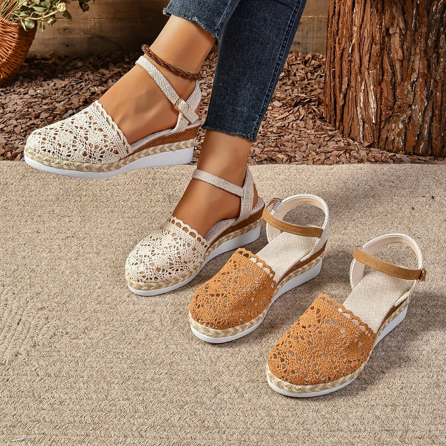Amelie | Damen Orthopädische Sandalen Häkel-Design Verstellbar
