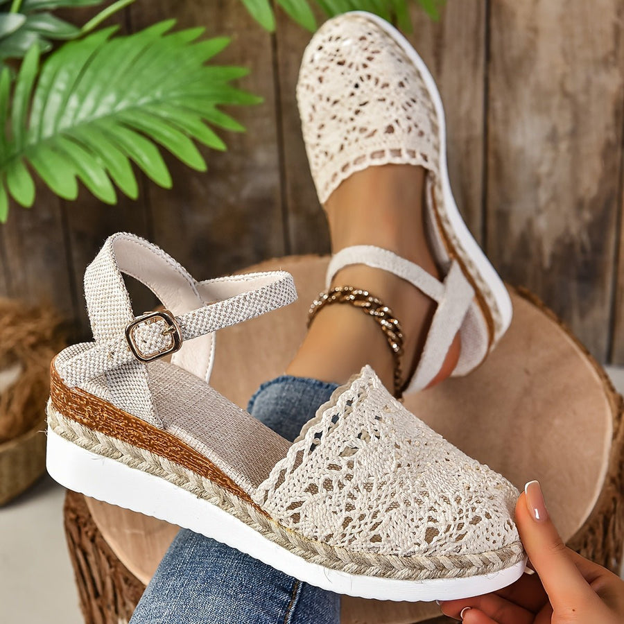 Amelie | Damen Orthopädische Sandalen Häkel-Design Verstellbar