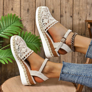 Amelie | Damen Orthopädische Sandalen Häkel-Design Verstellbar