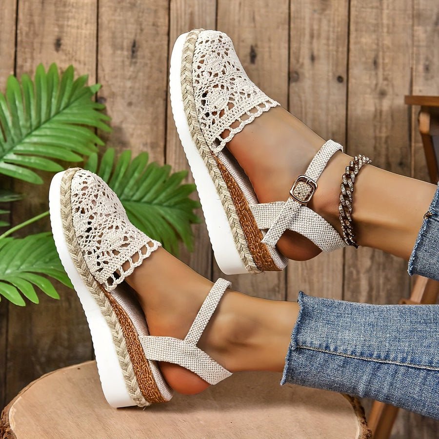 Amelie | Damen Orthopädische Sandalen Häkel-Design Verstellbar