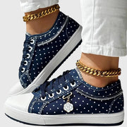 Damen Sneaker mit Blumendetail