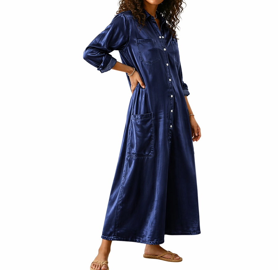 Damen Overall mit weitem Bein und Knopfleiste