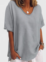 Damen-Oversized-T-Shirt mit V-Ausschnitt und kurzen Ärmeln