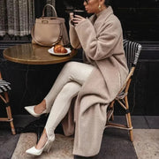 Damen Oversized Mantel mit Reverskragen und Taschen