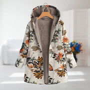 Damen Fleecejacke mit Blumenmuster und weichem Futter
