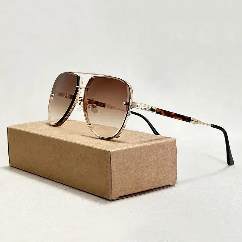Damen Piloten Sonnenbrille mit Doppelstegrahmen