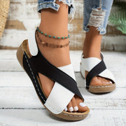 Frieda | Damen Plateau Sandalen Crossover Riemen Komfort
