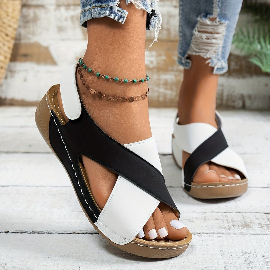 Frieda | Damen Plateau Sandalen Crossover Riemen Komfort