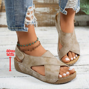 Frieda | Damen Plateau Sandalen Crossover Riemen Komfort