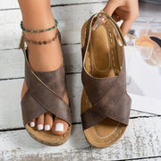 Frieda | Damen Plateau Sandalen Crossover Riemen Komfort