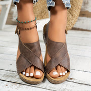 Frieda | Damen Plateau Sandalen Crossover Riemen Komfort