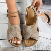 Frieda | Damen Plateau Sandalen Crossover Riemen Komfort