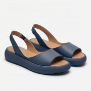 Damen Plateau Sandalen mit Slingback Riemen und offener Zehenpartie