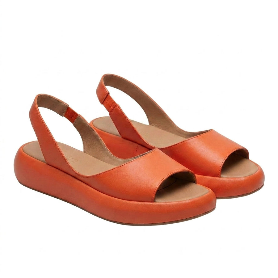 Damen Plateau Sandalen mit Slingback Riemen und offener Zehenpartie