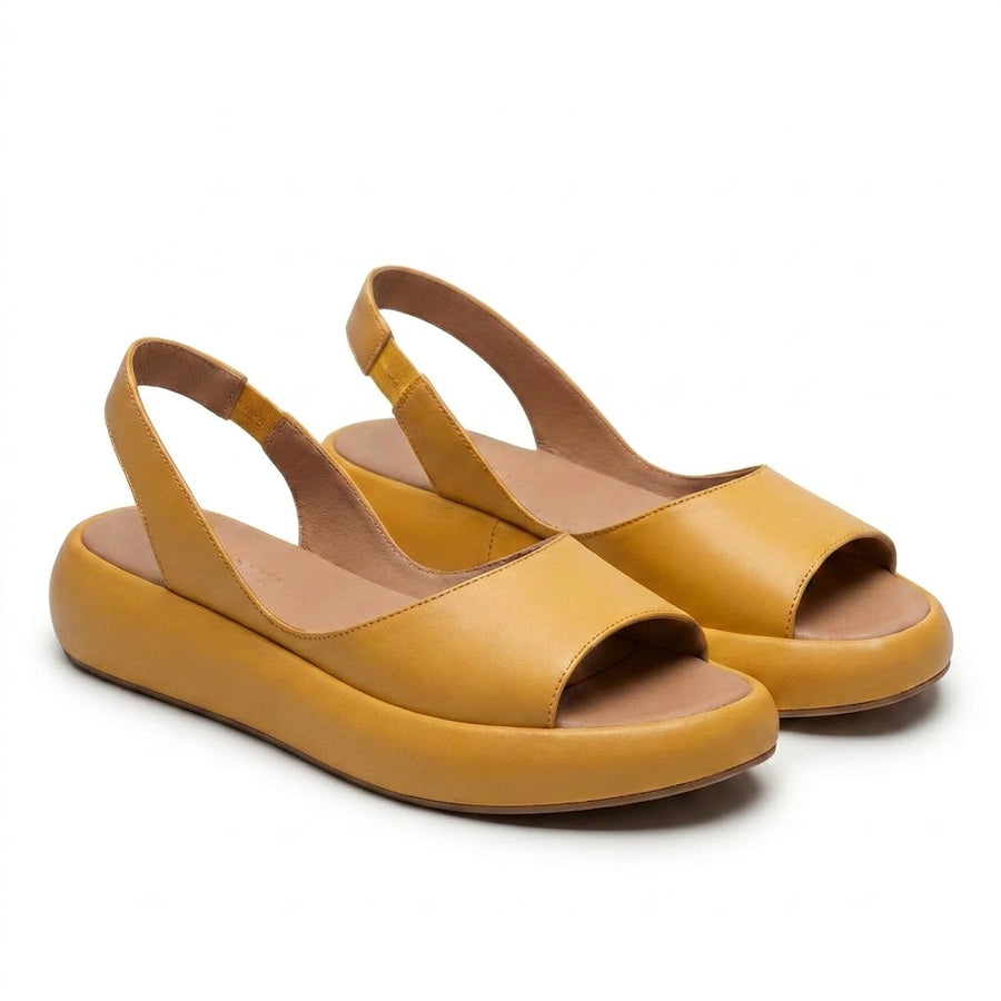 Damen Plateau Sandalen mit Slingback Riemen und offener Zehenpartie