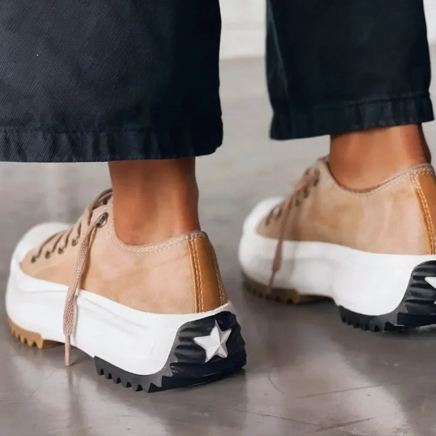 Damen Plateau Sneaker mit Profilsohle