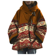 Damen Poncho Mantel mit Kapuze im Ethno-Stil