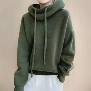 Damen hoodie mit Rollkragen und Kordeldetails
