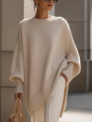 Emilia | Damen Pullover Oversized Asymmetrisch Baumwolle Acryl