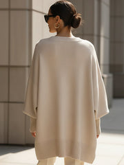 Emilia | Damen Pullover Oversized Asymmetrisch Baumwolle Acryl