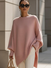 Emilia | Damen Pullover Oversized Asymmetrisch Baumwolle Acryl
