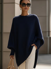 Emilia | Damen Pullover Oversized Asymmetrisch Baumwolle Acryl