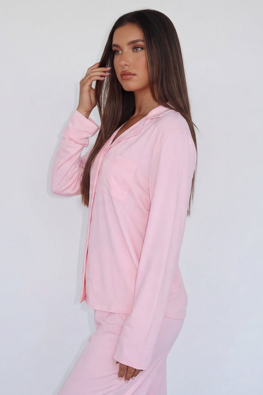 Damen-Pyjama-Set mit Knopfleiste und Reverskragen