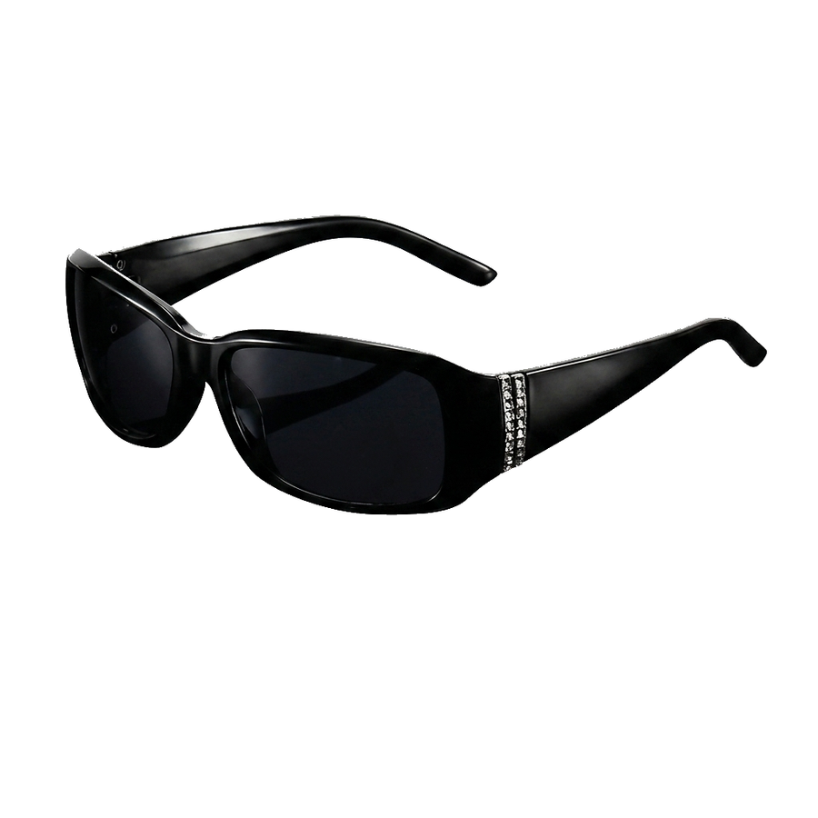 Damen Rechteckige Sonnenbrille mit Zierdetail an den Bügeln