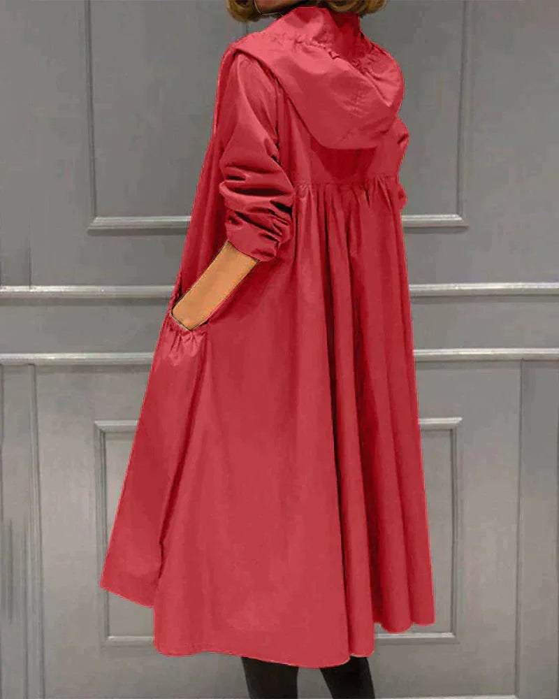 Damen Regenjacke mit Kapuze und Tunnelzug