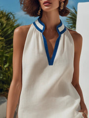 Sophie | Damen Ärmelloses Linen Top Shorts Zweiteiler Set