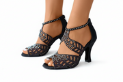 Damen Sandalen mit offener Vorderpartie und strukturiertem Riemendesign