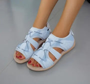 Damen-Sandalen mit offener Zehenpartie, Bungee-Kordelzug und Fersenriemen