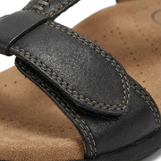 Damen Sandalen mit T-Riemen und Klettverschlüssen