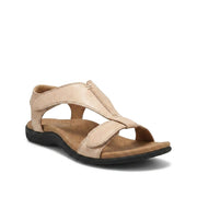 Damen Sandalen mit T-Riemen und Klettverschlüssen