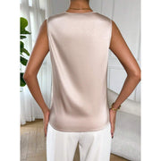Damen Satin-Top mit Wasserfallausschnitt