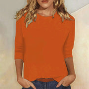 Luisa | Damen Shirt 3/4 Arm Rundhals Lässiges Basic Top