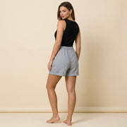 Damen Shorts mit elastischem Bund, umgeschlagenem Saum und Seitentaschen