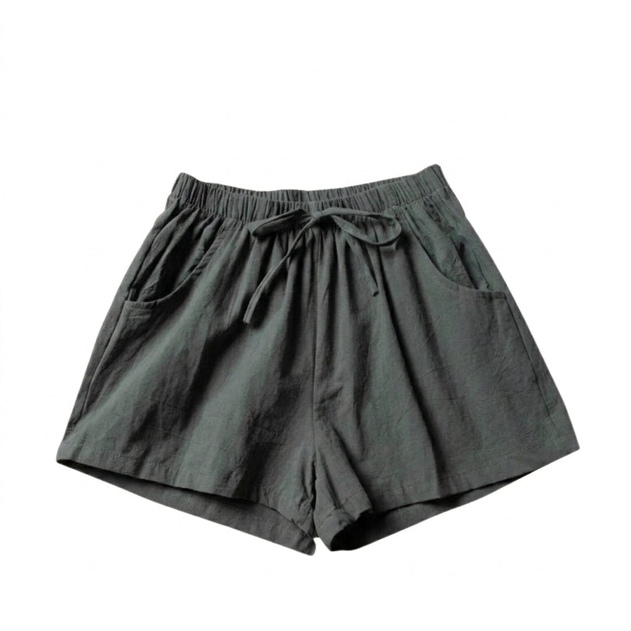 Damen-Shorts mit hohem Bund, Kordelzug und Seitentaschen