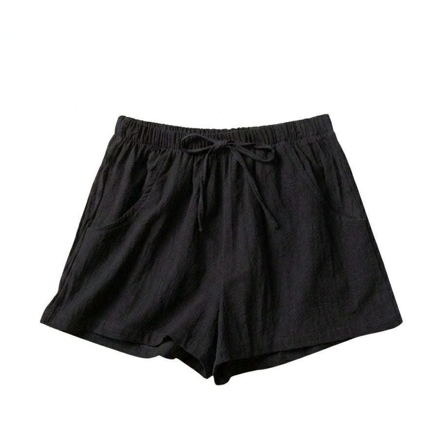 Damen-Shorts mit hohem Bund, Kordelzug und Seitentaschen