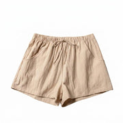 Damen-Shorts mit hohem Bund, Kordelzug und Seitentaschen