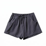 Damen-Shorts mit hohem Bund, Kordelzug und Seitentaschen