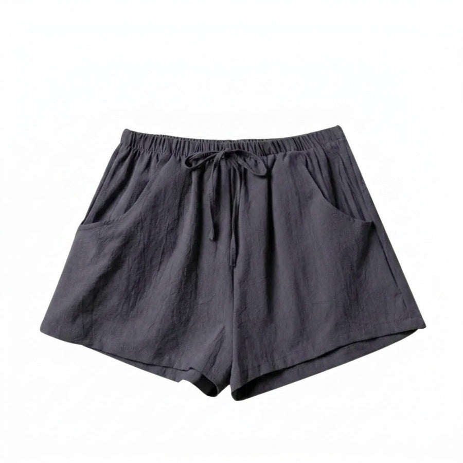 Damen-Shorts mit hohem Bund, Kordelzug und Seitentaschen