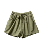 Damen-Shorts mit hohem Bund, Kordelzug und Seitentaschen