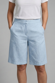 Damen-Shorts mit hoher Taille, knielang mit schrägen Taschen